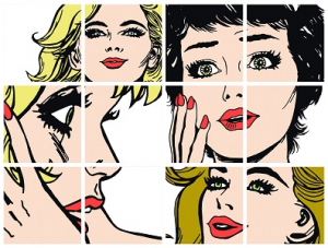 عکس با کیفیت نقاشی خانم با موهای رنگی